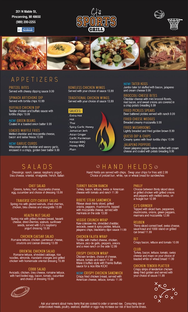 Menu Cj's Sports Grill-1