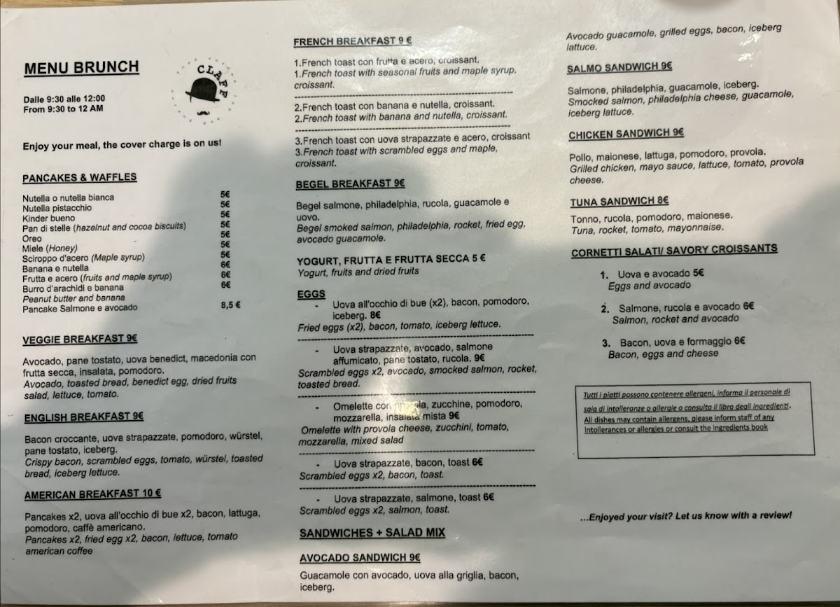 Menu Claff-7