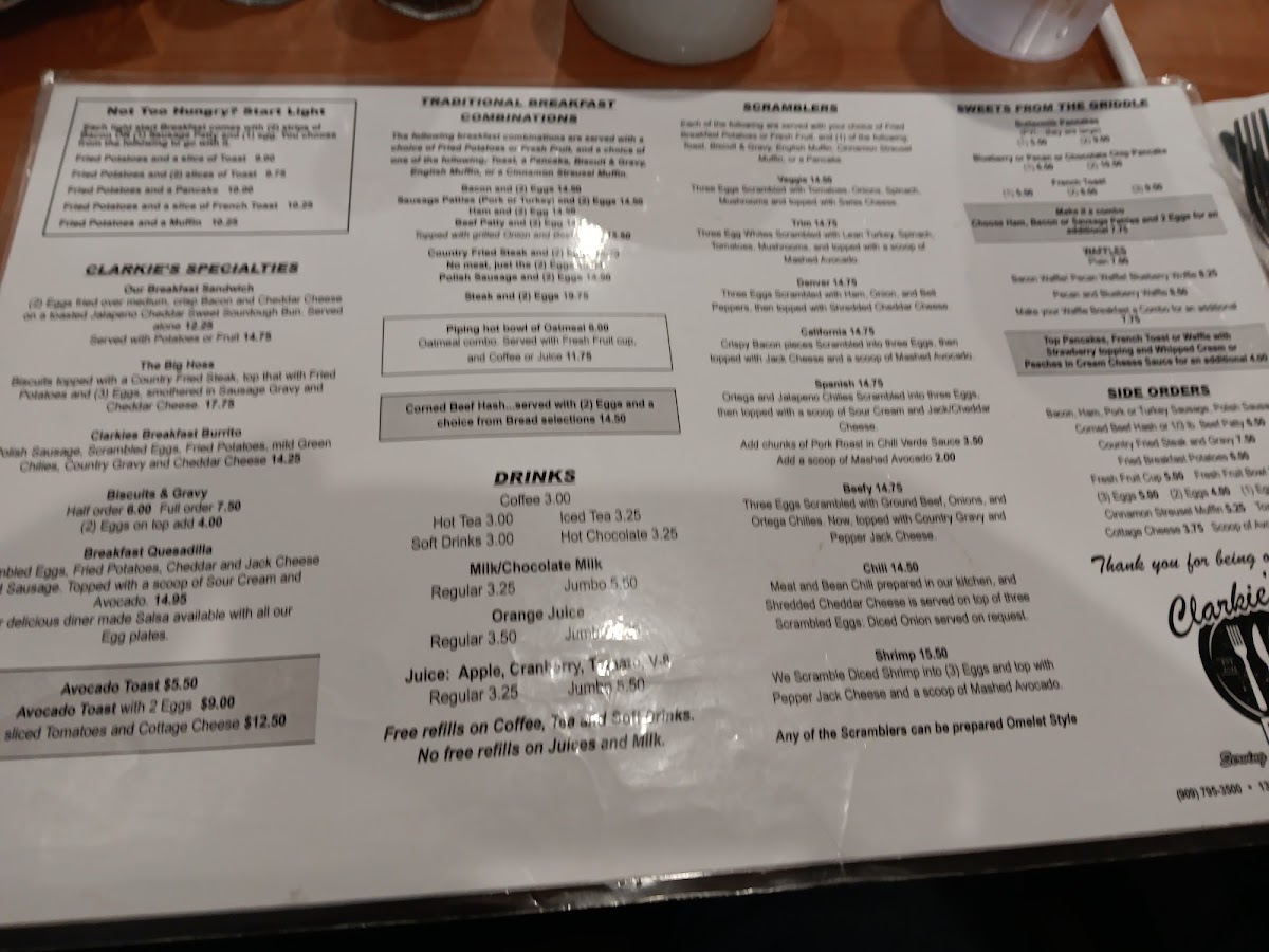 Menu Clarkie's Diner-5