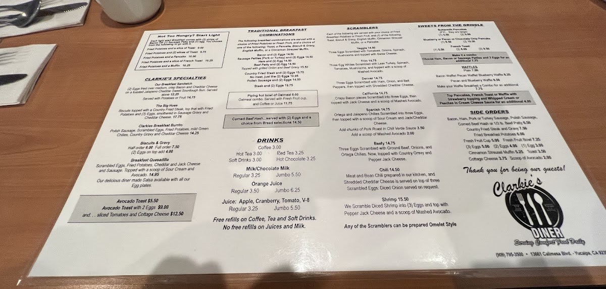 Menu Clarkie's Diner-7