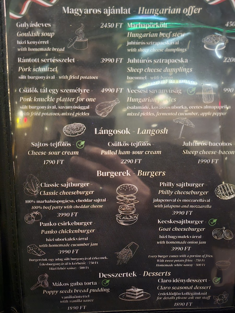 Menu Claro Bisztró-1