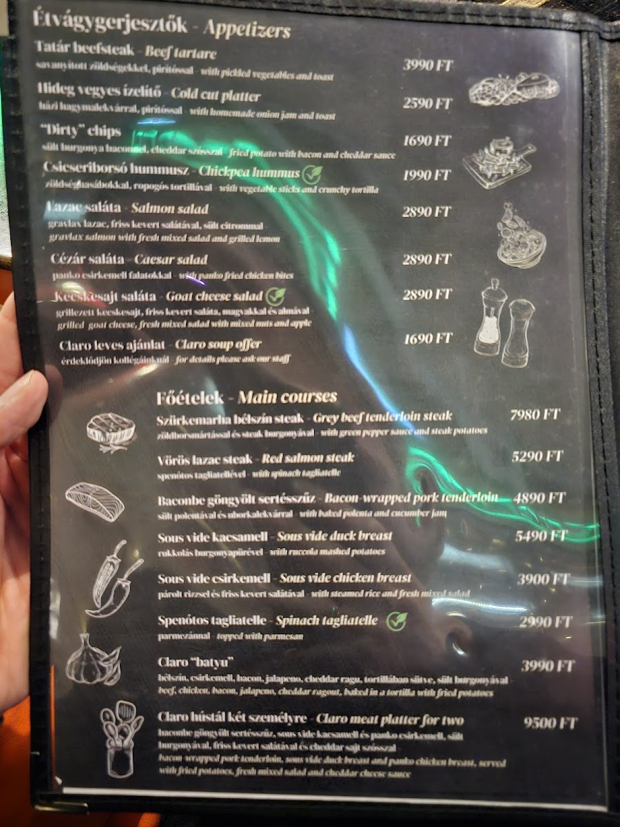 Menu Claro Bisztró-2