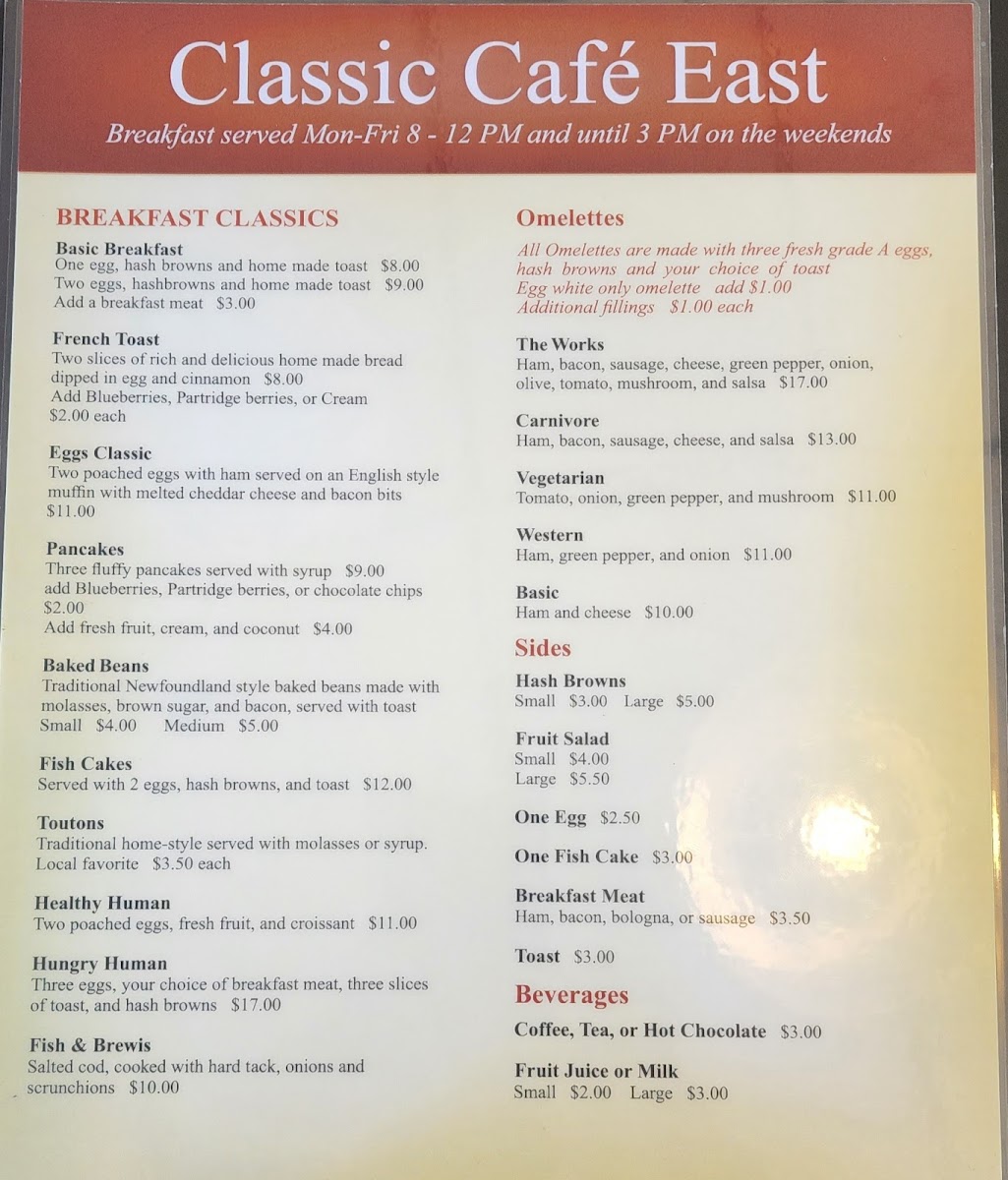 Menu Classic Cafe East-4