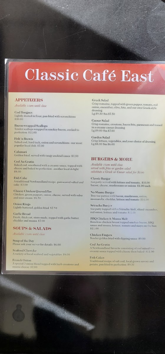 Menu Classic Cafe East-5