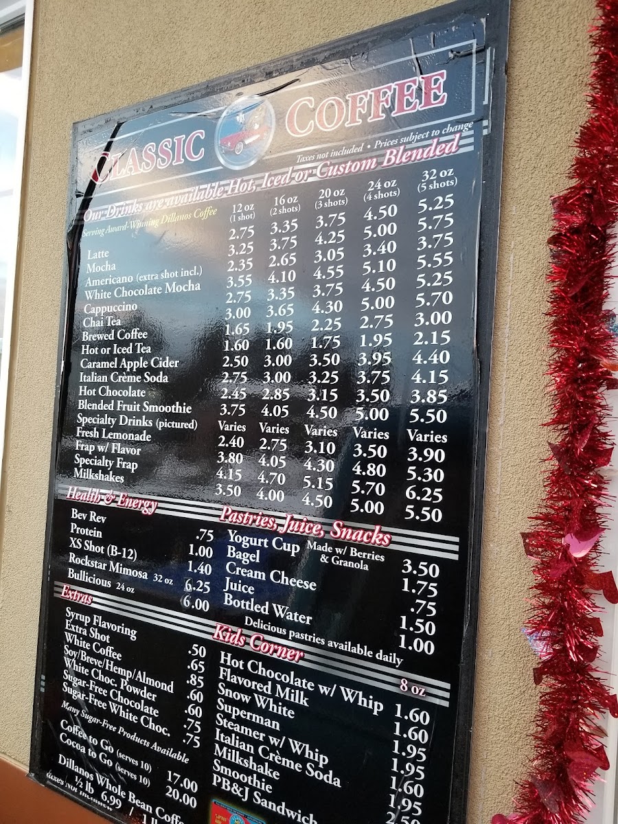 Menu Classic Coffee Drive-Thru & Café-2