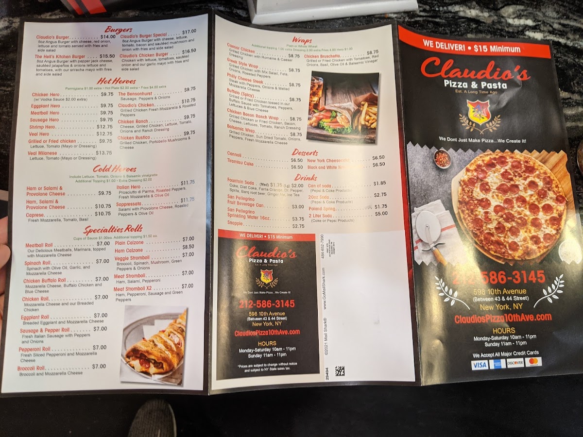Menu Claudio's Pizza & Pasta-6
