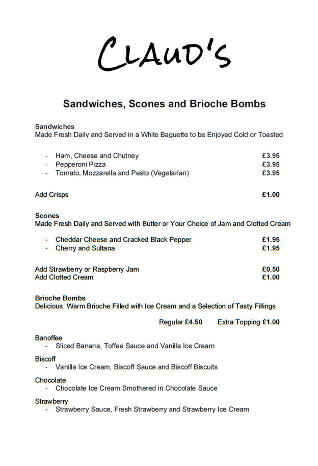 Menu Claud's Coffee Shop & Dessert Parlour-3