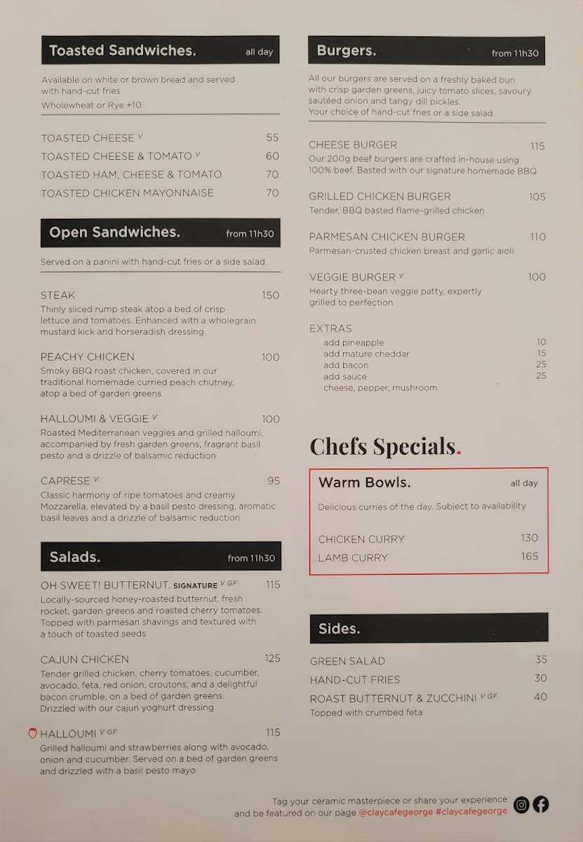 Menu Clay Cafe George | Family Restaurant And Ceramic Painting-5