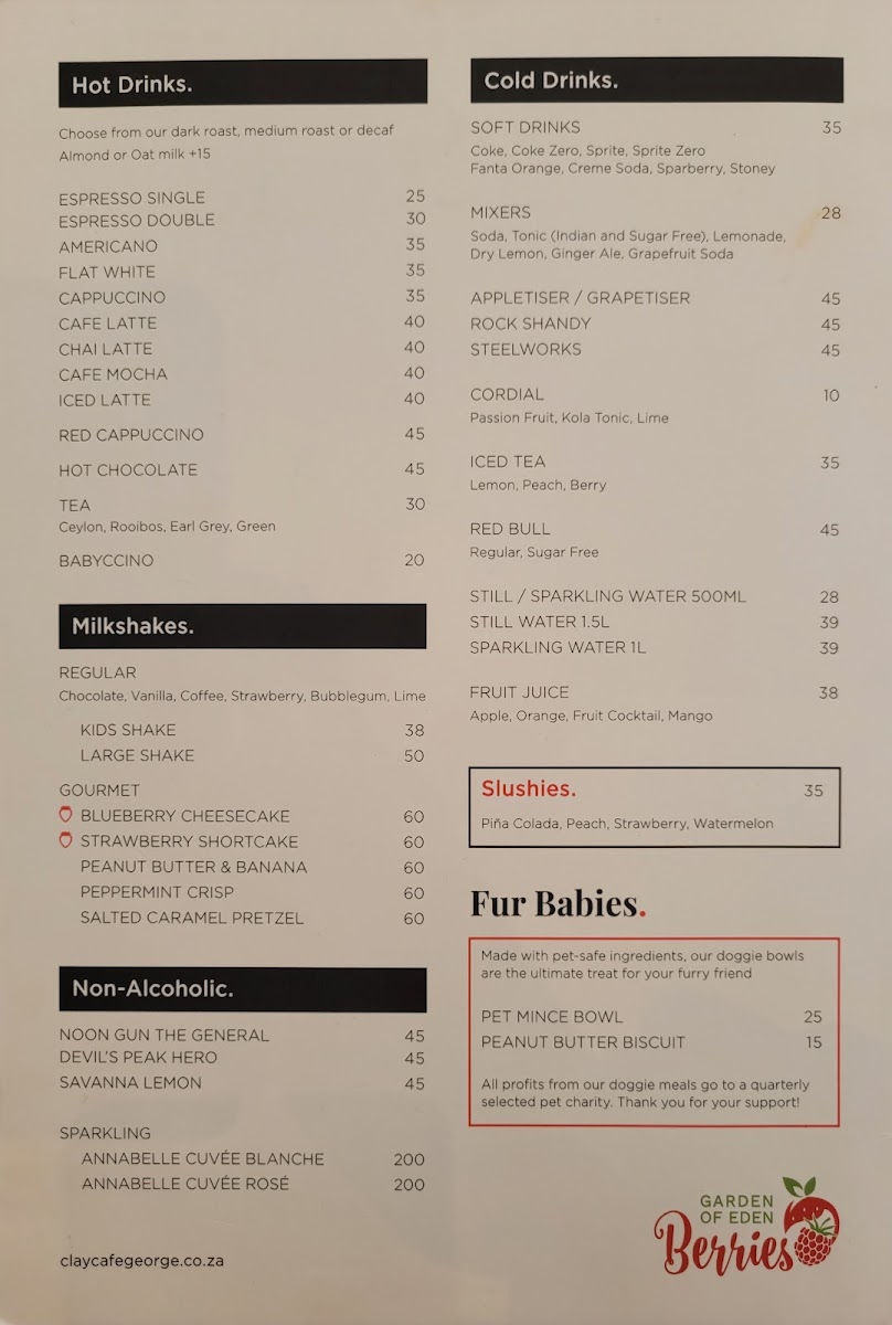Menu Clay Cafe George | Family Restaurant And Ceramic Painting-6