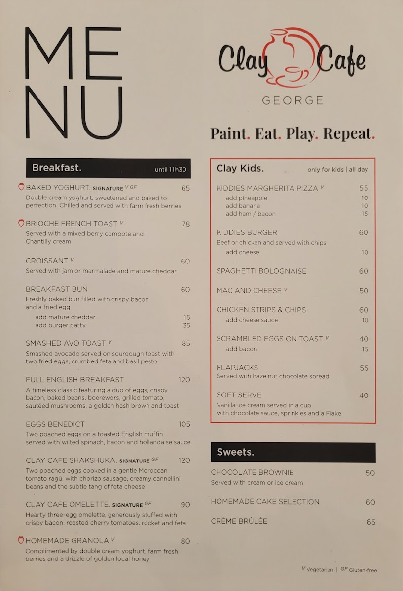 Menu Clay Cafe George | Family Restaurant And Ceramic Painting-8