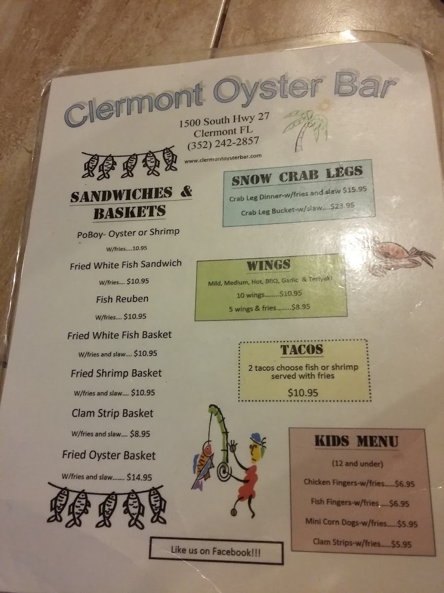 Menu Clermont Oyster Bar-10