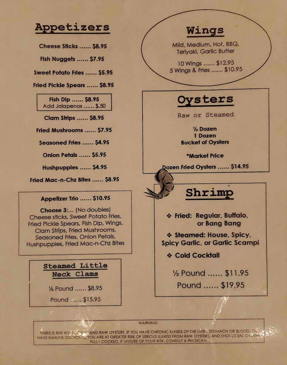 Menu Clermont Oyster Bar-4