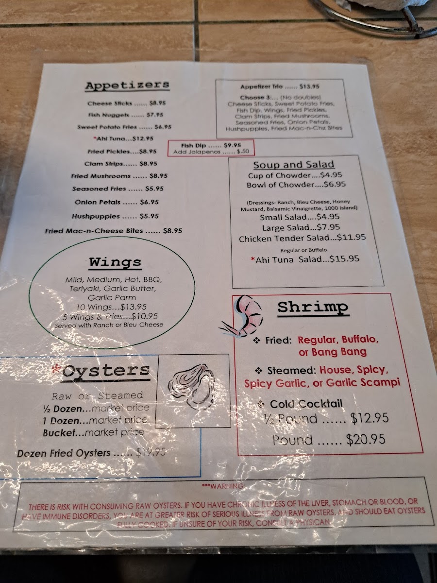 Menu Clermont Oyster Bar-5