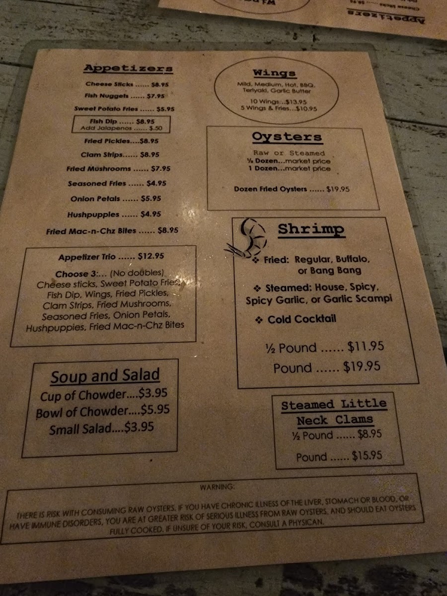 Menu Clermont Oyster Bar-6