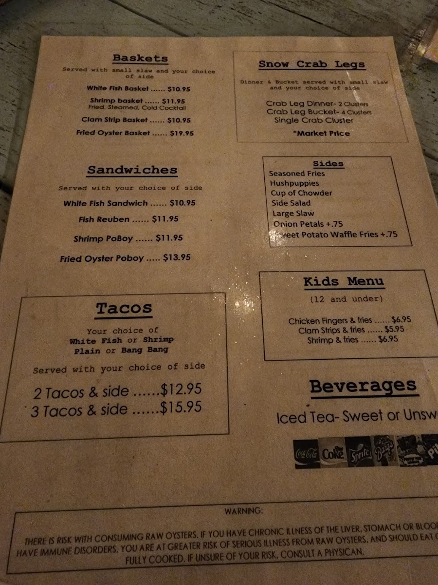 Menu Clermont Oyster Bar-7
