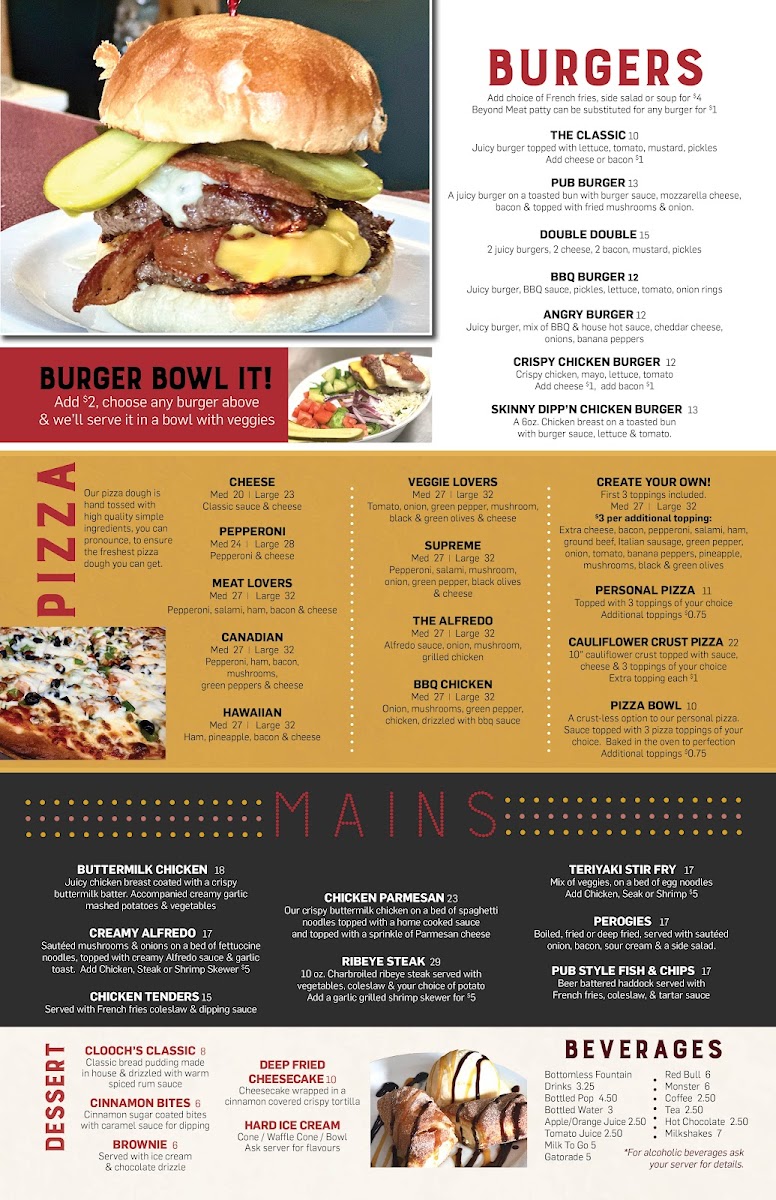 Menu Clooch’S-1