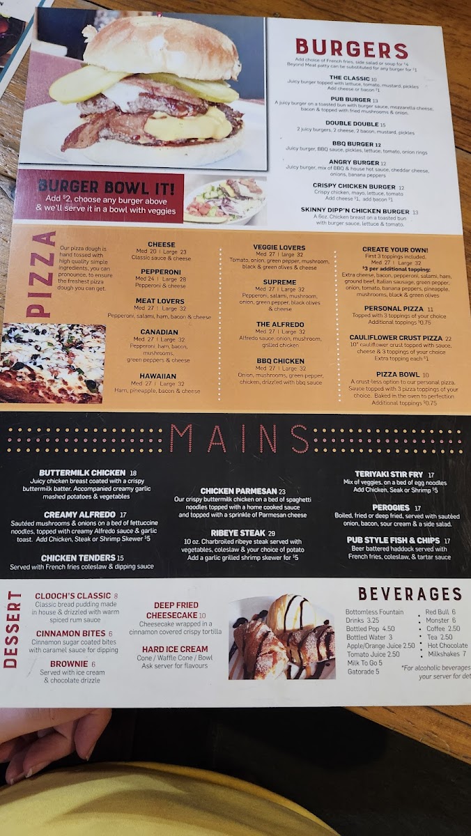 Menu Clooch’S-5