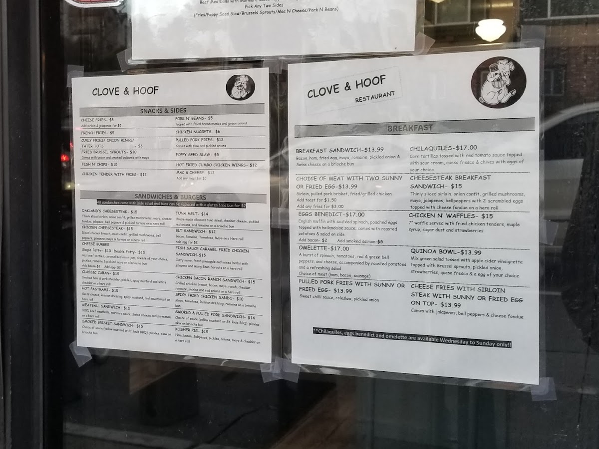 Menu Clove And Hoof-4