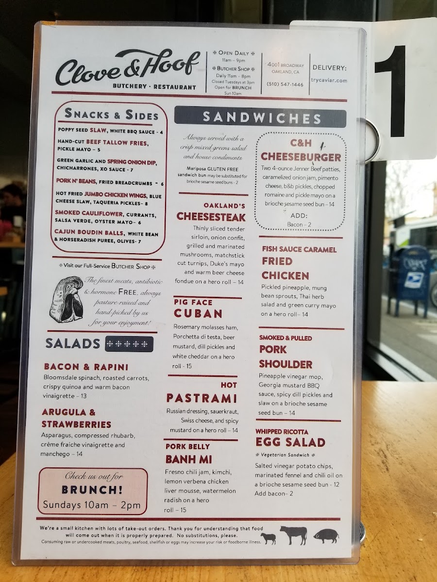 Menu Clove And Hoof-7