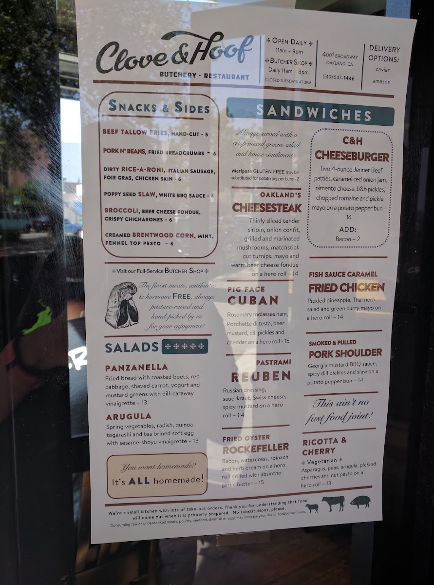 Menu Clove And Hoof-8