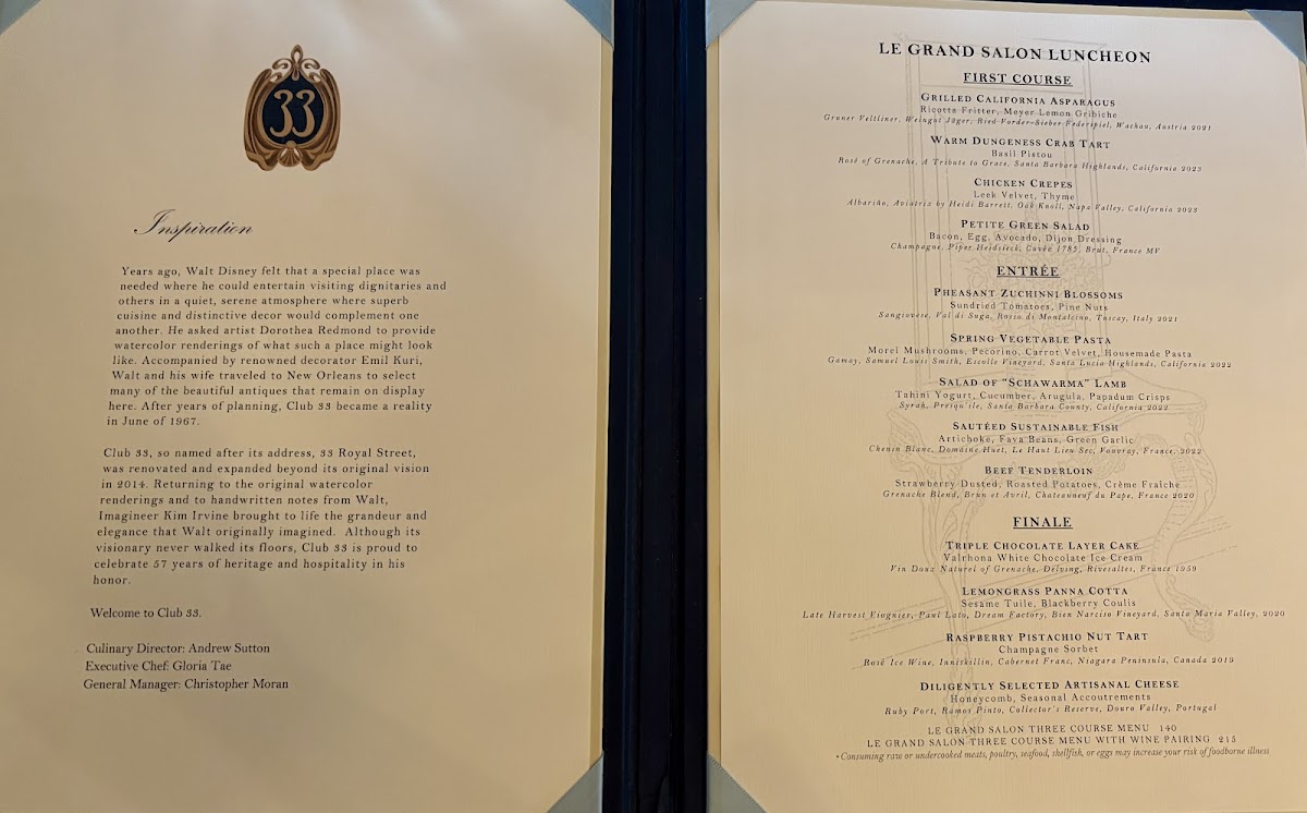 Menu Club 33-1