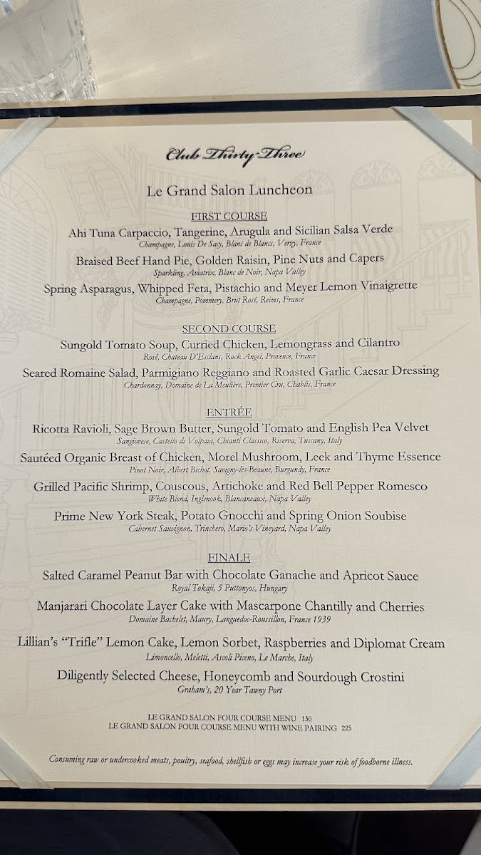 Menu Club 33-10