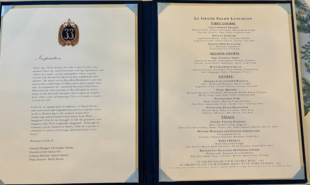 Menu Club 33-2