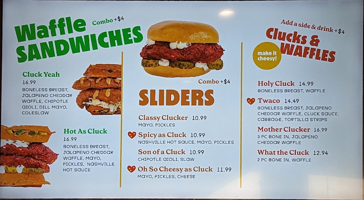 Menu Cluck Clucks Chicken And Waffles - Ajax-5