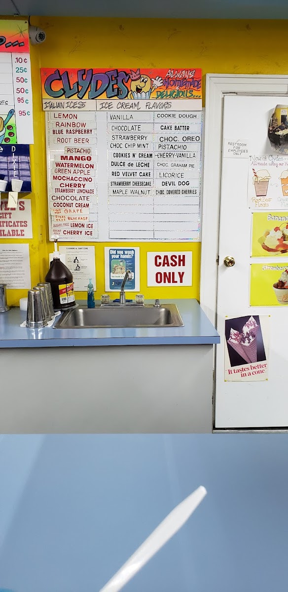 Menu Clyde's Homemade Italian Ice & Ice Cream-8