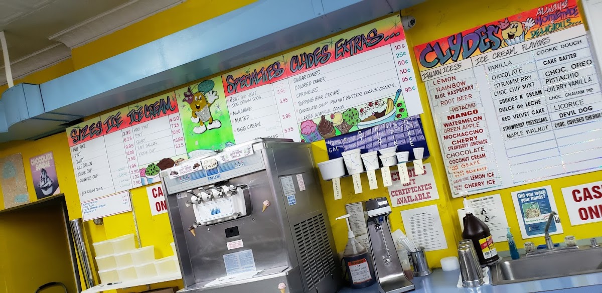 Menu Clyde's Homemade Italian Ice & Ice Cream-9