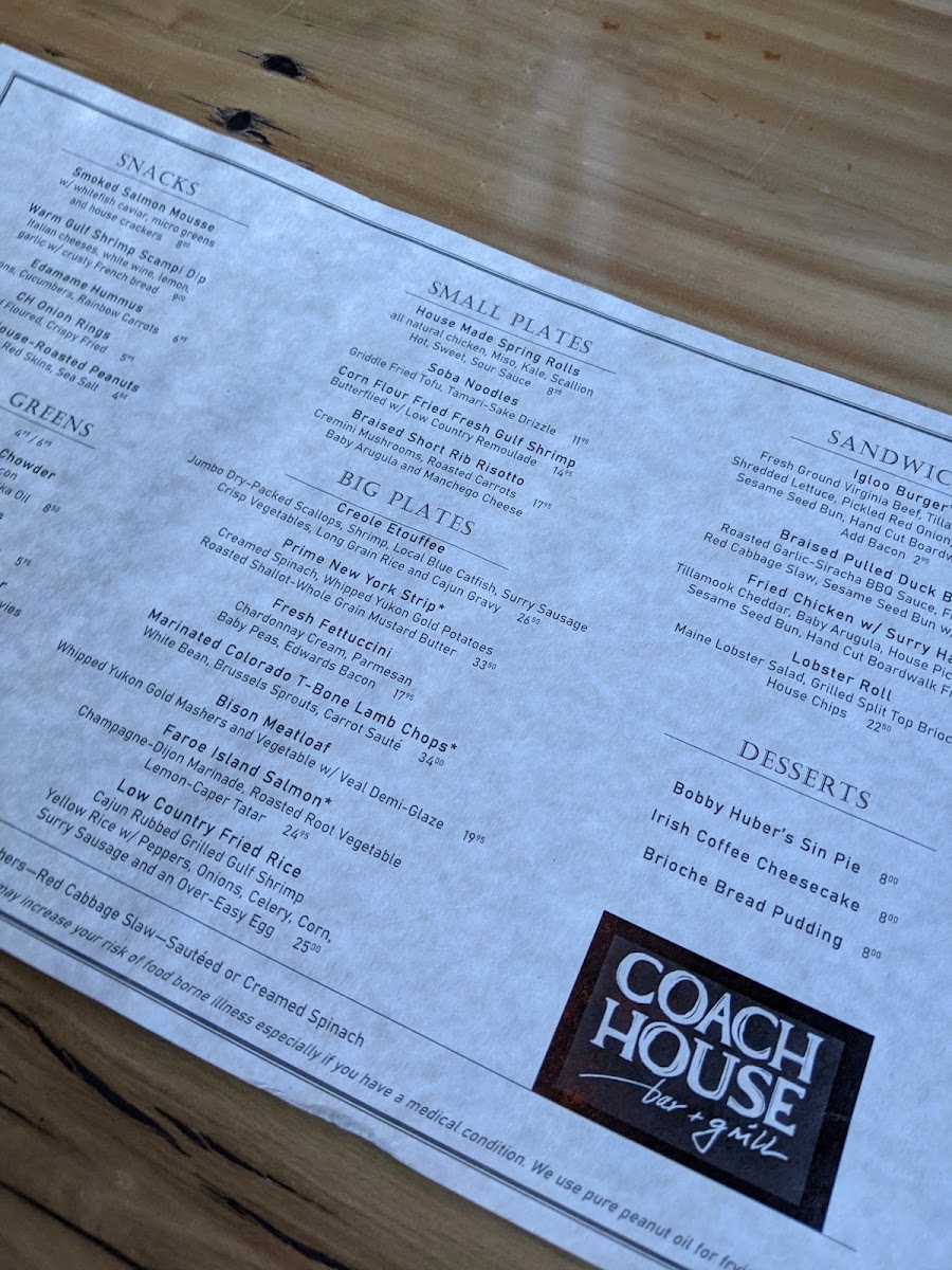 Menu Coach House Bar & Grill-6