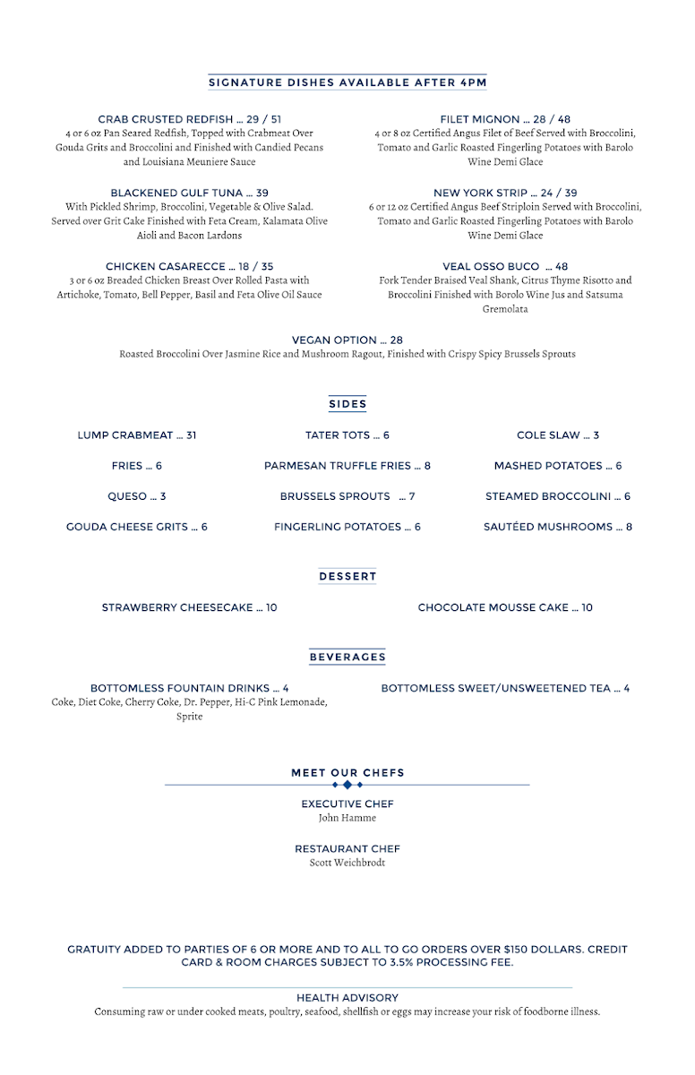Menu Coast Restaurant At The Beach Club-1