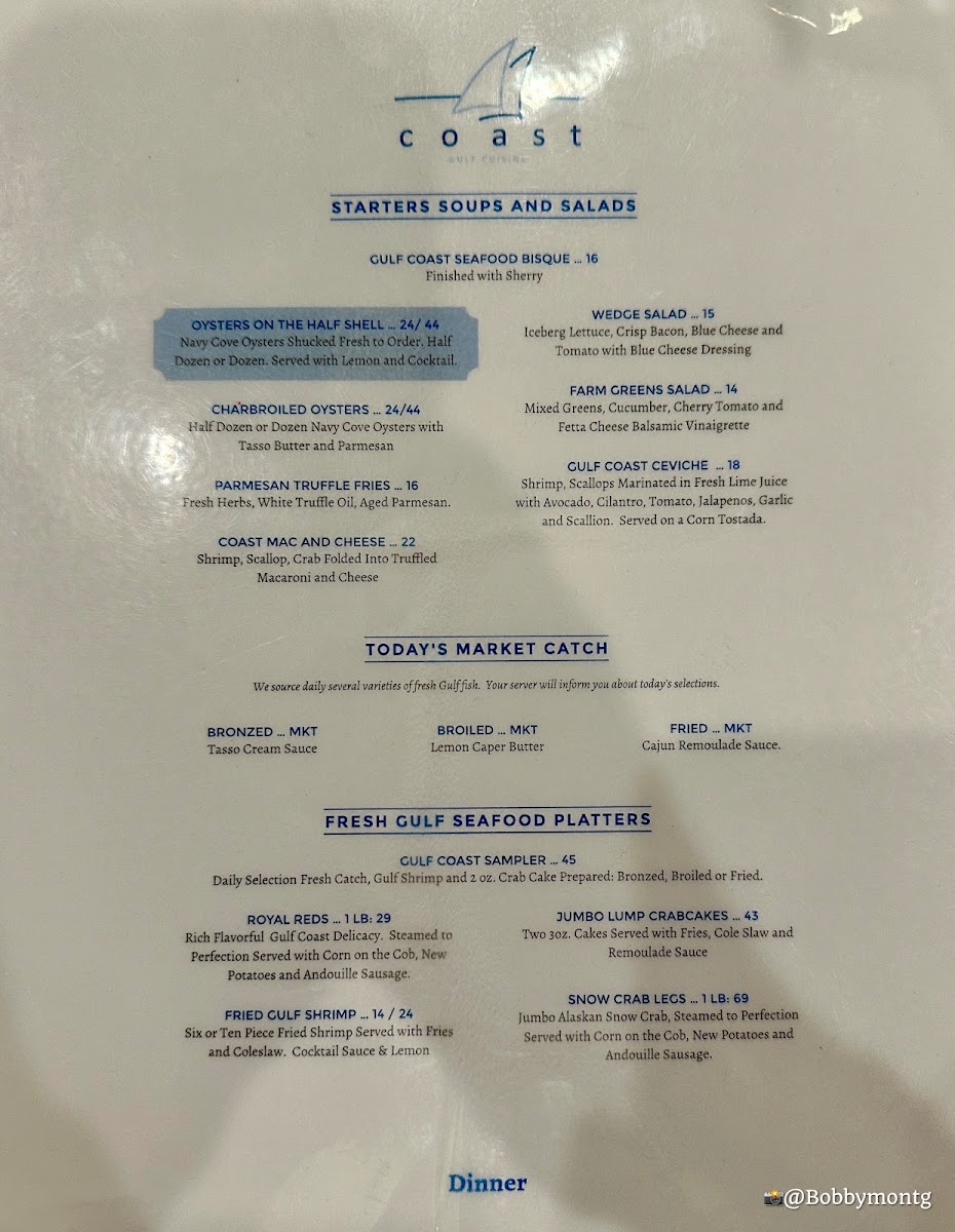 Menu Coast Restaurant At The Beach Club-10