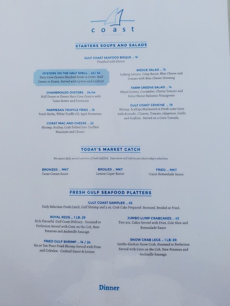 Menu Coast Restaurant At The Beach Club-8
