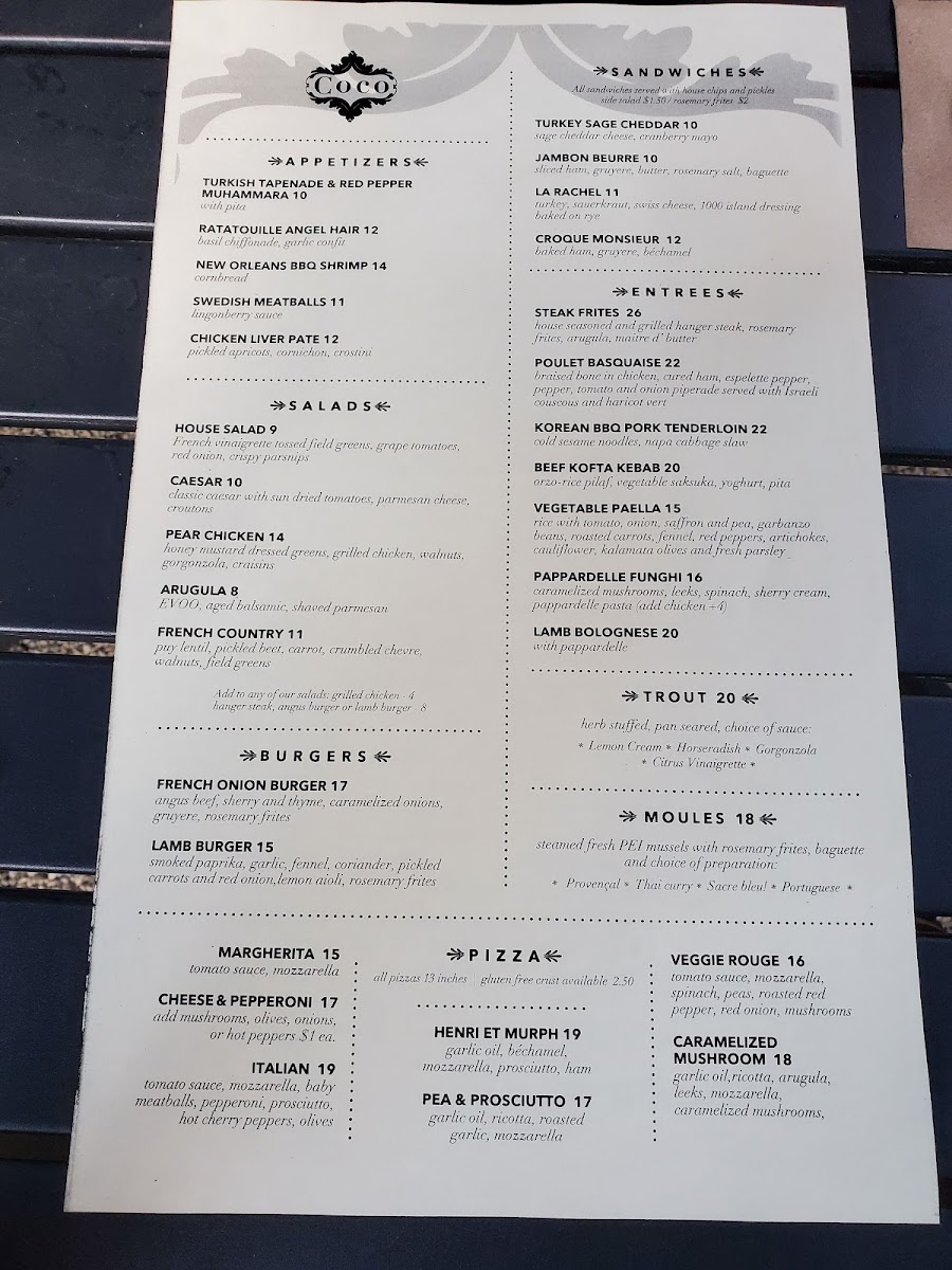 Menu Coco Bar & Bistro-4