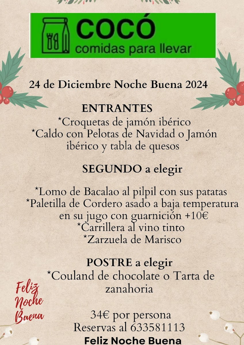 Menu Cocó, Comidas Para Llevar-3
