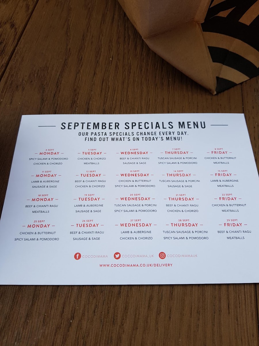 Menu Coco Di Mama - Italian To Go - Monument-7