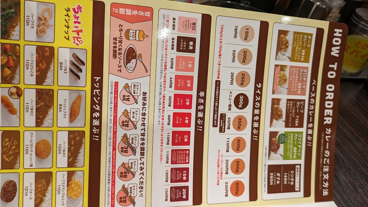 Menu Coco Ichibanya Osaka-Ekimae-Daisan-Bldg.-8