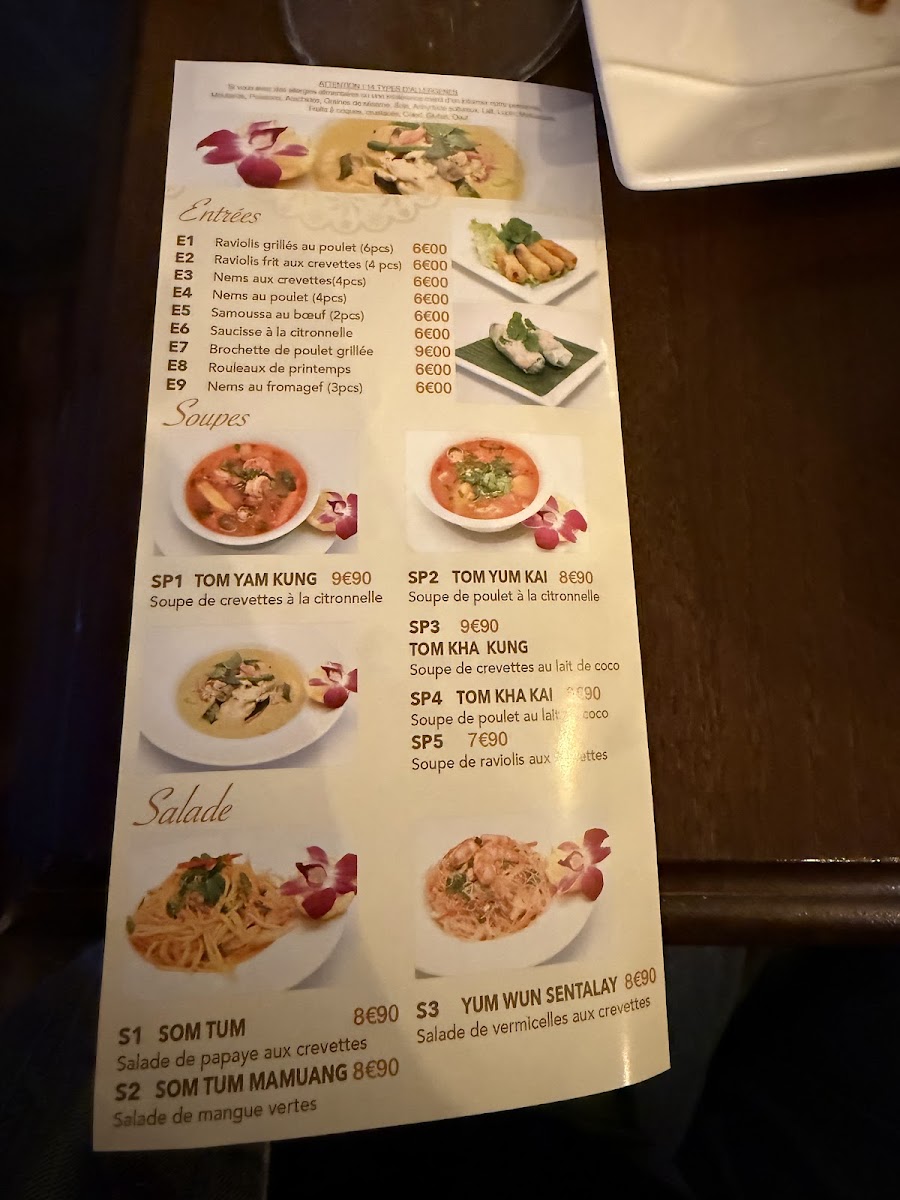 Menu Coco Times Restaurant Thaïs-1