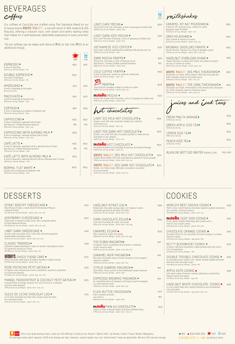 Menu Cococart & Cococafe (Jio World Drive)-1
