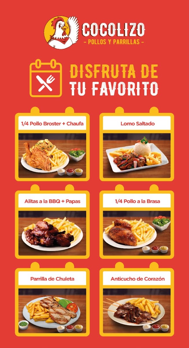 Menu Cocolizo. Pollos & Parrillas-1