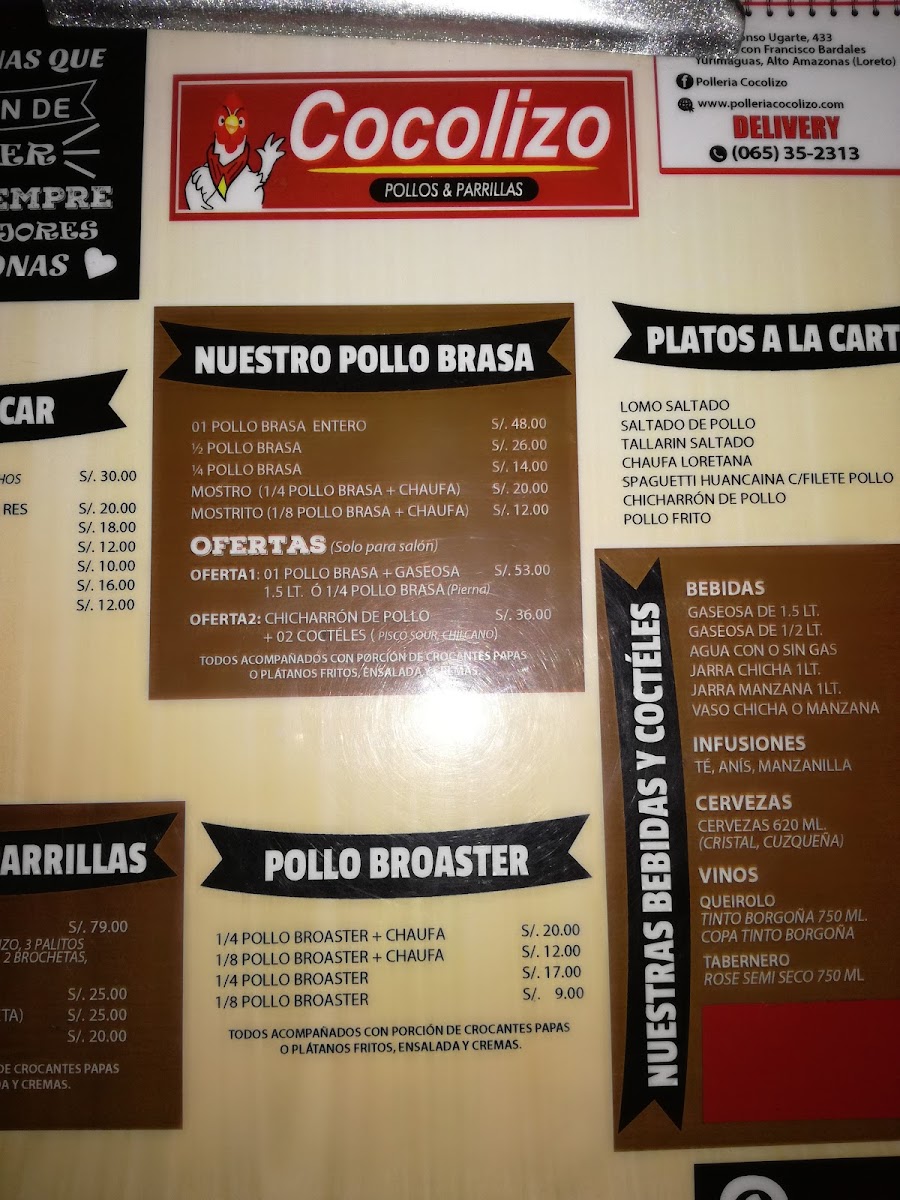 Menu Cocolizo. Pollos & Parrillas-3