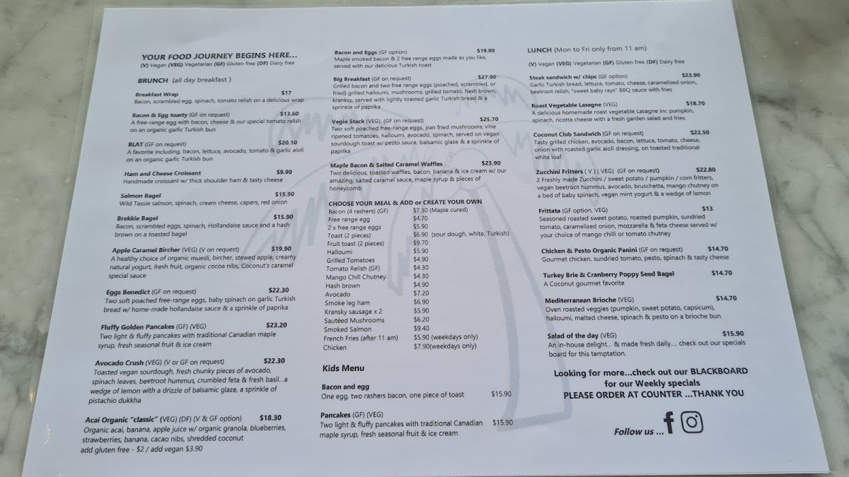 Menu Coconut Coffee House Ormiston-1