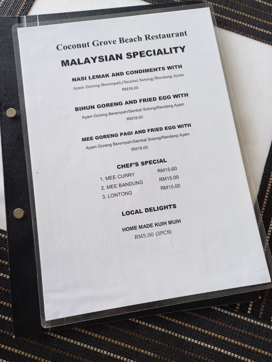 Menu Coconut Grove Beach Restaurant-1