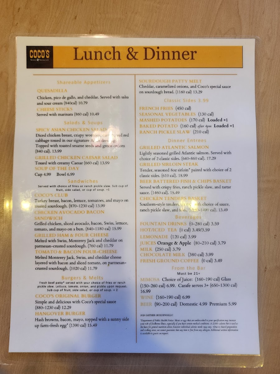 Menu Coco's Bakery Restaurant-2