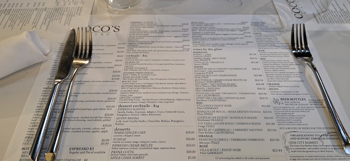 Menu Coco's Bistro-10