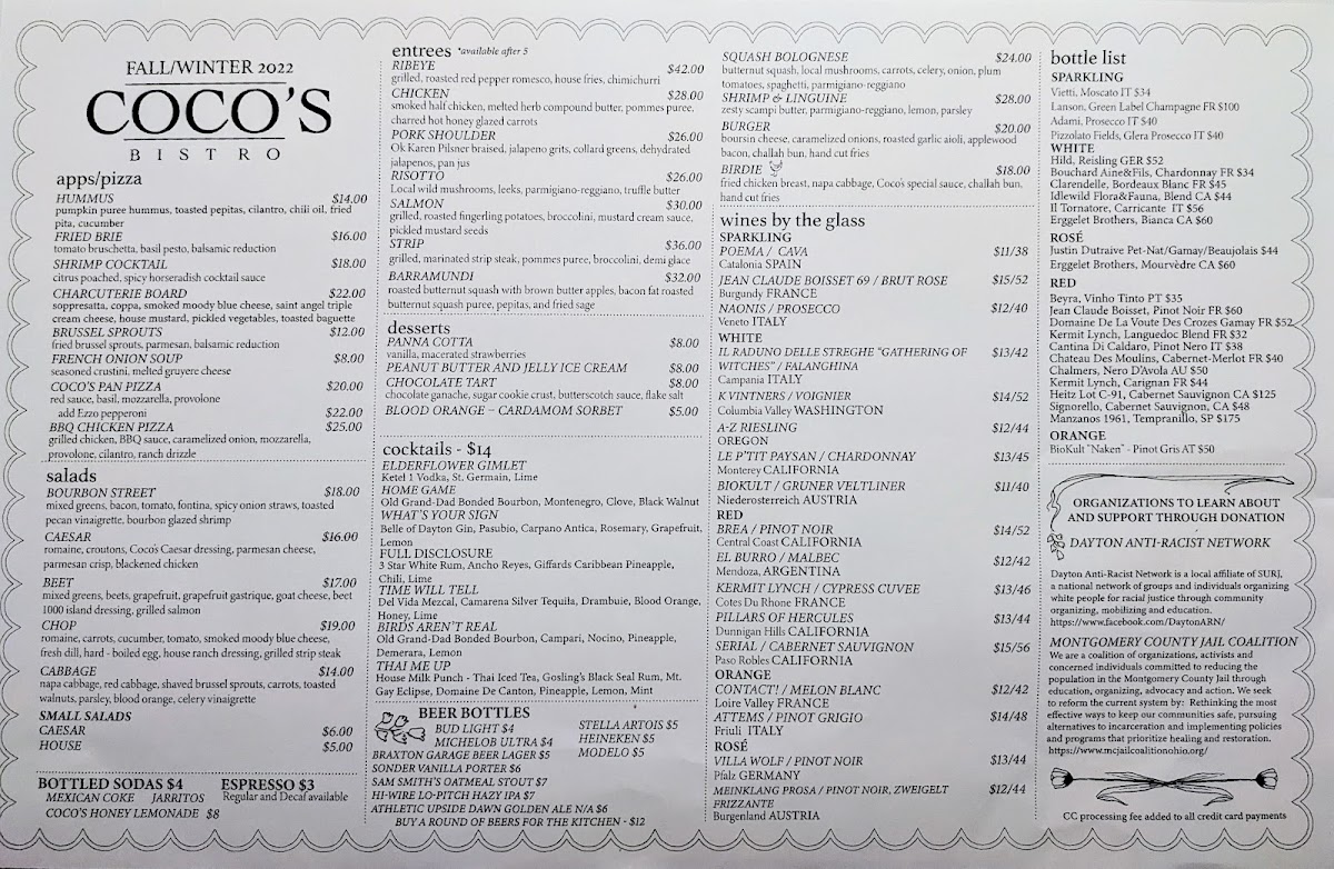 Menu Coco's Bistro-5