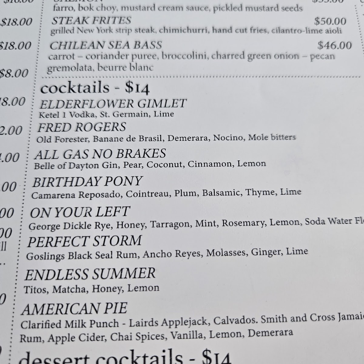 Menu Coco's Bistro-8