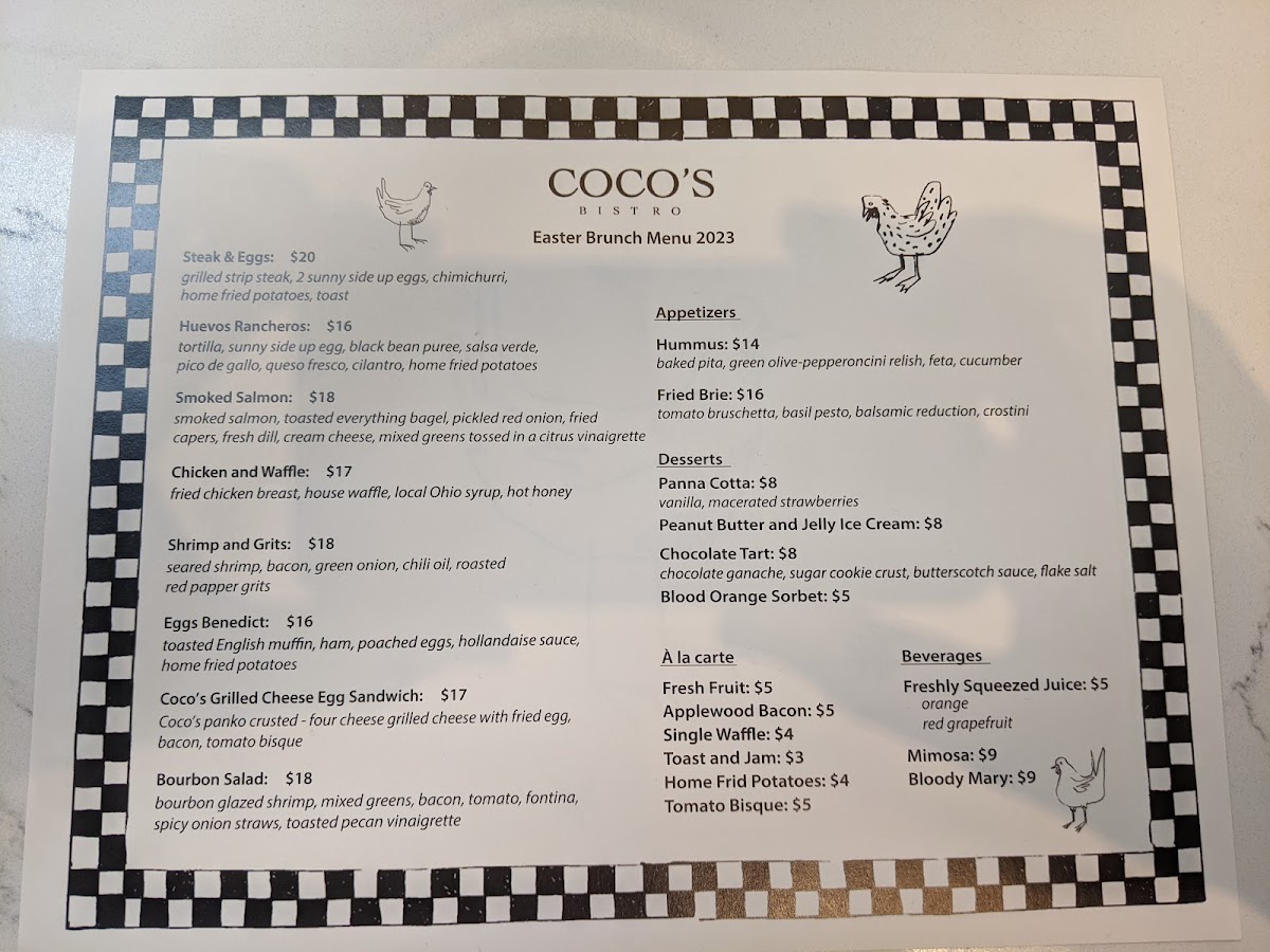 Menu Coco's Bistro-9