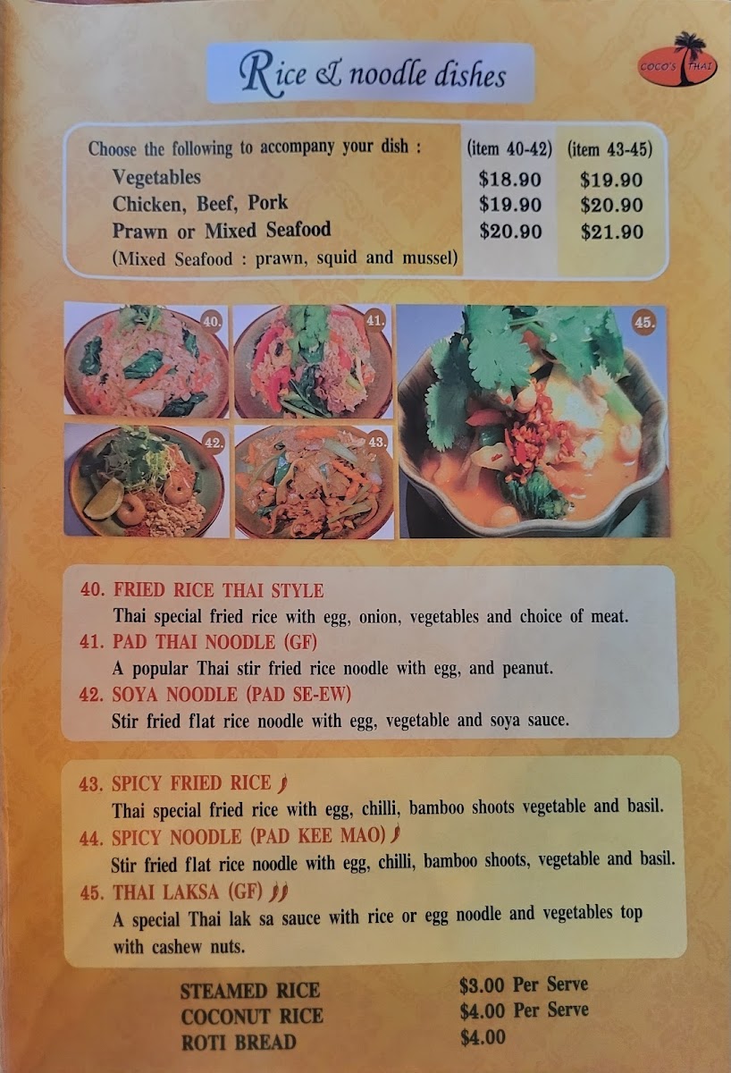 Menu Coco's Thai-1